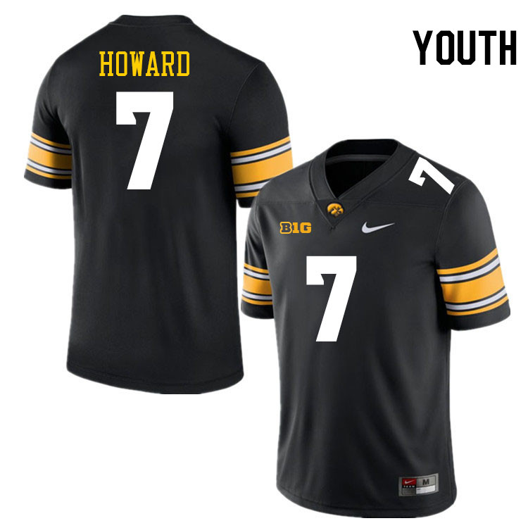 Youth #7 Dayton Howard Iowa Hawkeyes College Football Jerseys Stitched-Black